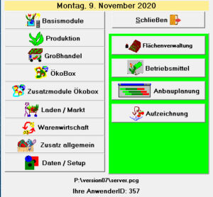 Anbauplanung und Flächenverwaltung PCGärtner