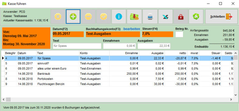 Kassenbuch PCGärtner